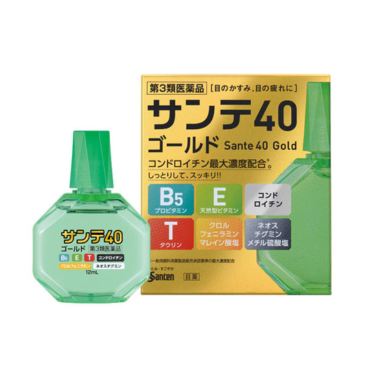【Sante 參天製藥】40 Gold 金潤修護眼藥水 12ml (第3類醫藥品)
