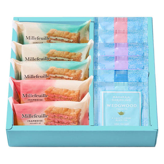 【三越伊勢丹】千層派 & Wedgwood 茶包組合 11入 付紙袋