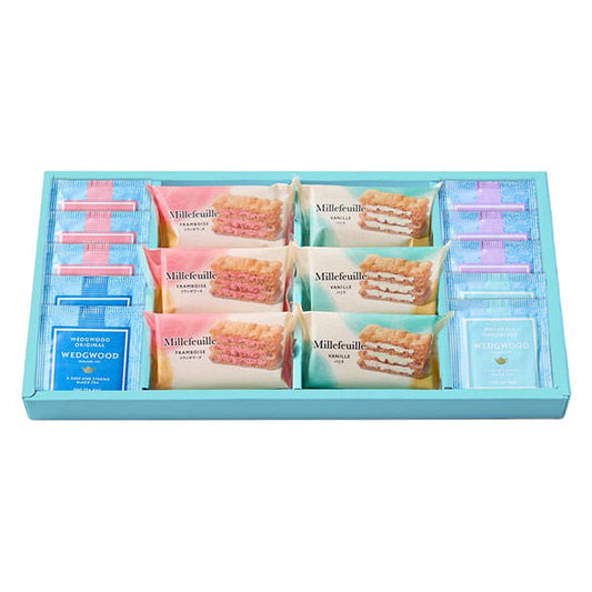 【三越伊勢丹】千層派 & Wedgwood 茶包組合 11入 付紙袋