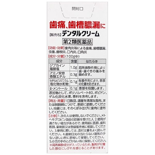 森下仁丹 dental歯痛 歯槽膿漏 虫歯 歯根炎 口内炎乳膏 T 4g【第2類藥品】