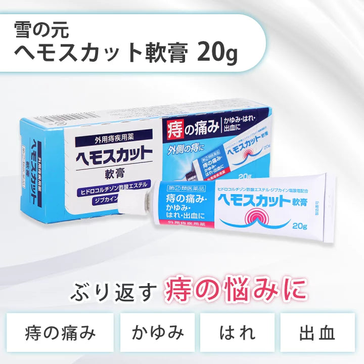 雪の元 Hemoscut軟膏 20g 針對外痔的疼痛與搔癢【指定第2類醫藥品】