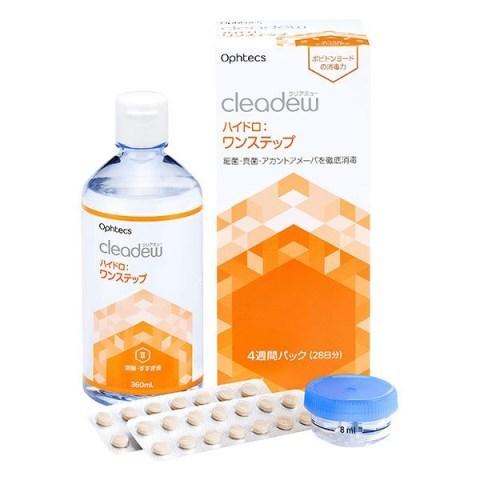 Ophtecs Cleadew Hydro One Step 28日份(360ml+28錠入) 軟式隱形眼鏡洗淨液