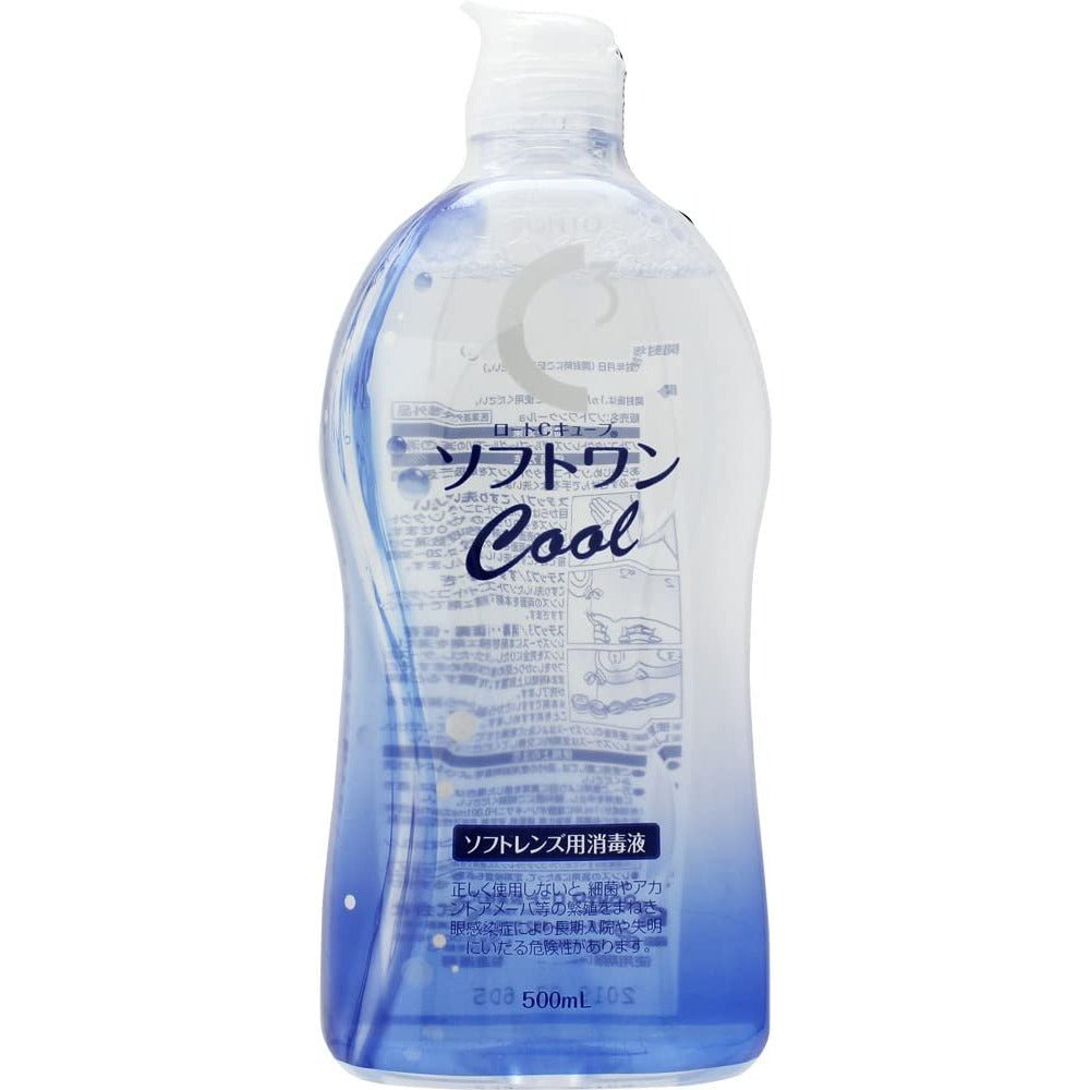 樂敦制藥 C-Cube SOFT ONE 軟質隱形眼鏡消毒液500ml 清涼款 - CosmeBear小熊日本藥妝For台灣