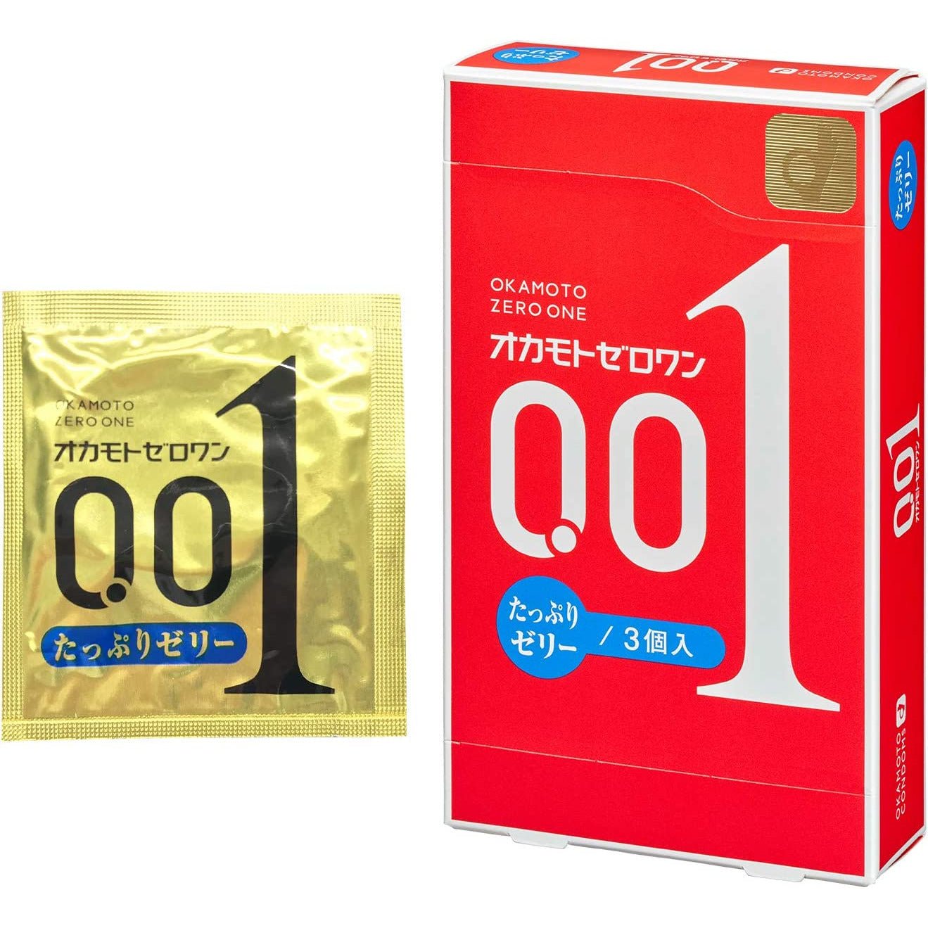 OKAMOTO岡本 001 極限超薄避孕套 超多润滑液款 3個入 - CosmeBear小熊日本藥妝For台灣