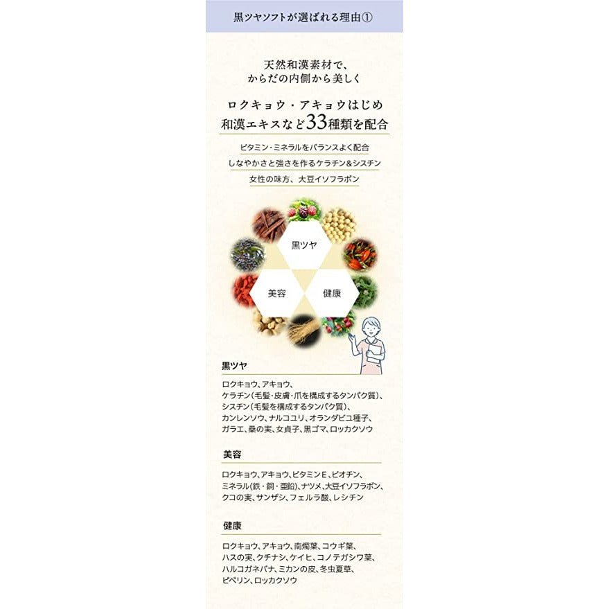 【數量限定特價】和漢SINCA 黑髮靈 30日分180粒 - CosmeBear小熊日本藥妝For台灣