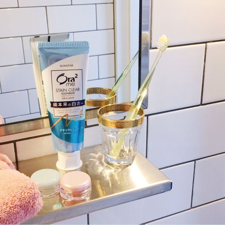 三詩達Sunstar Ora2 me Stain Clear 經典淨白清爽牙膏 多口味 - CosmeBear小熊日本藥妝For台灣