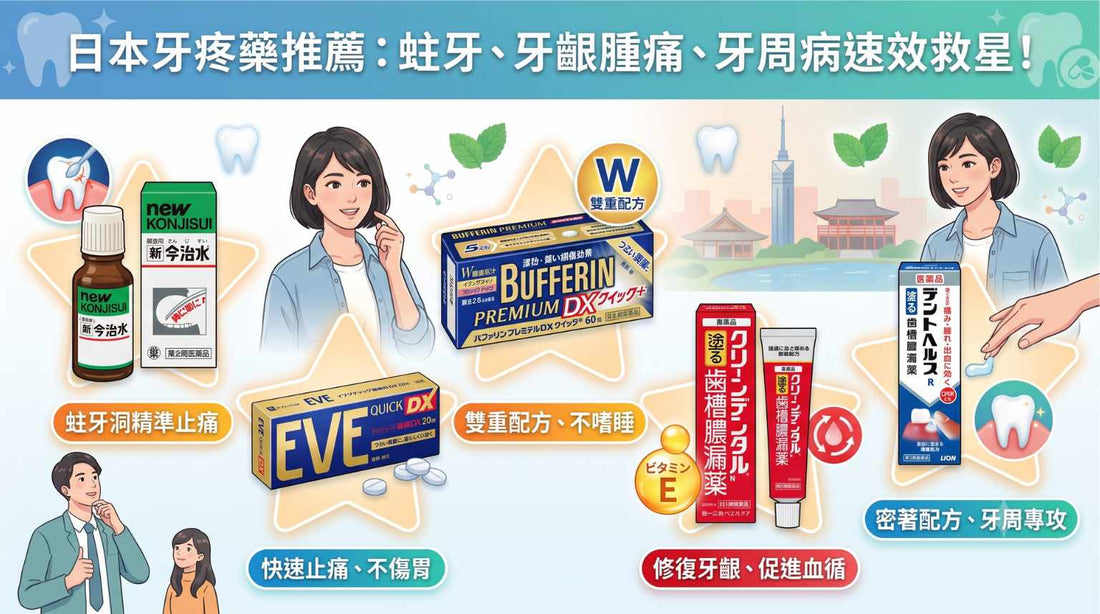 【2026日本牙疼藥推薦】牙齦腫痛、蛀牙神經痛怎麼選？9款日本必買止痛藥與牙齦軟膏消炎全攻略！