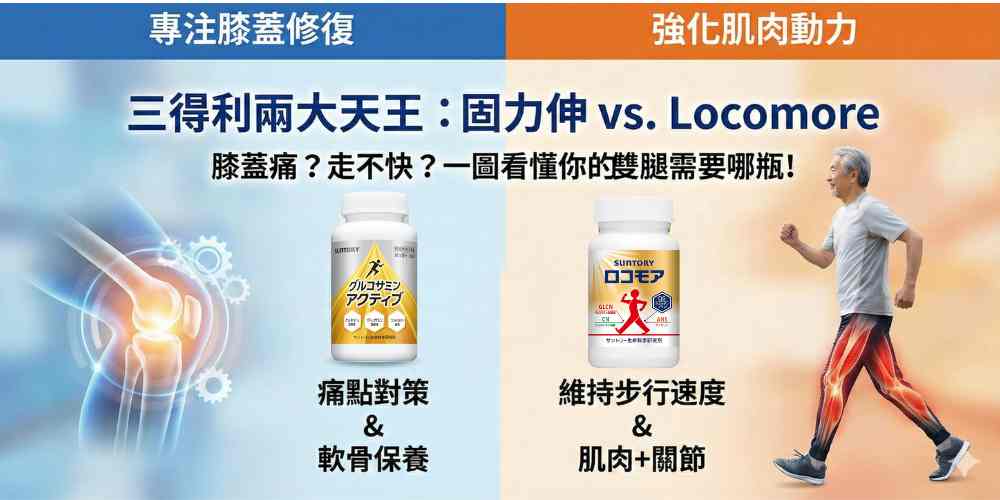 膝蓋痛還是走不快？三得利「固力伸」與「Locomore」深度對比與選擇攻略