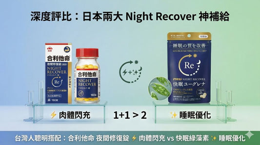 早上起床還是累？合利他命Night Recover夜間修復錠vs.快眠綠藻素：哪款才是你的睡眠神助攻？