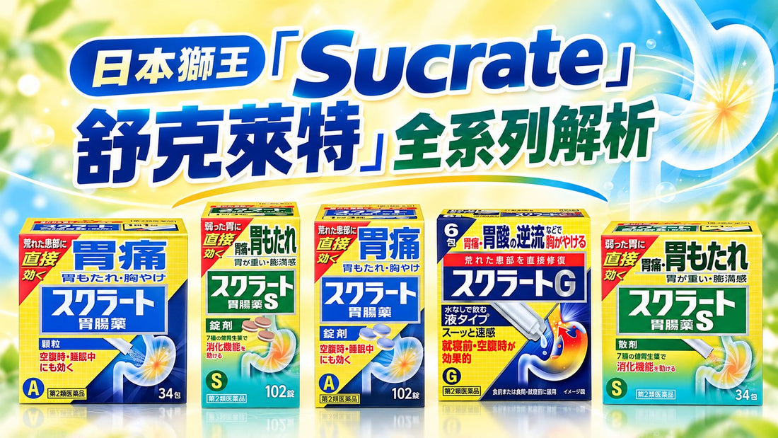 【日本胃藥精準選購】日本獅王「Sucrate 舒克萊特」全系列解析：空腹胃痛、消化胃弱與胃酸逆流怎麼選？