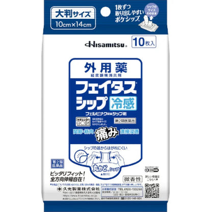 久光製藥 Feitas 冷感/溫感痠痛貼布 10片[第2類医薬品]｜緩解肩頸、腰部痠痛