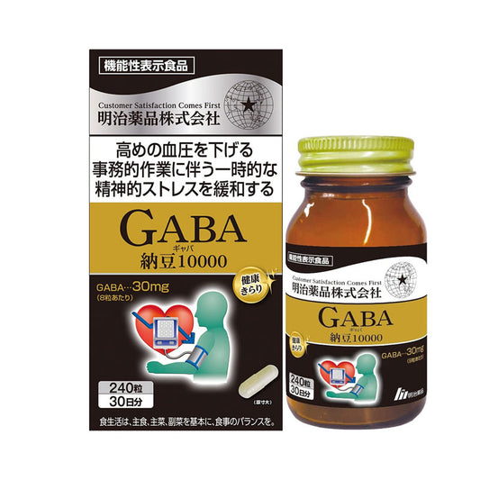 明治薬品 健康KIRARI系列 GABA&納豆10000FU 降高血壓 緩和精神壓力  30日量