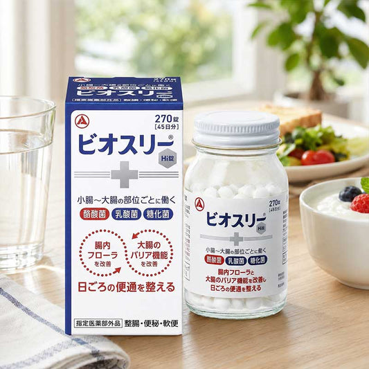 合利他命製藥 百賜益BIO-Three Hi錠 整腸剤 益生菌 [含酪酸菌 糖化菌 乳酸菌]【指定醫藥部外品】熊友推薦