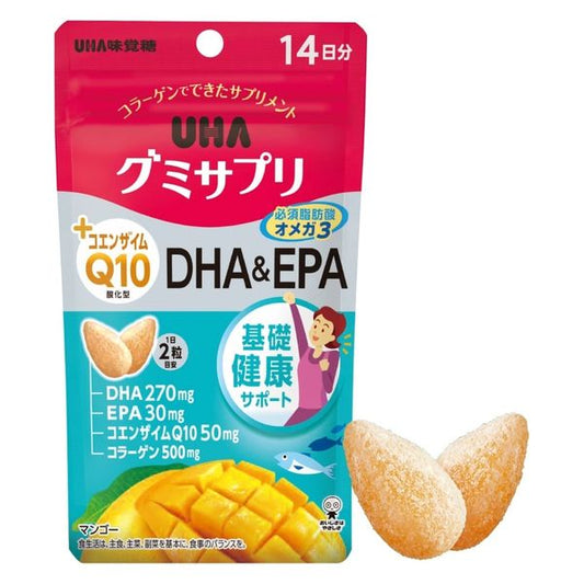 UHA 軟糖保健食品 CoQ10+DHA＆EPA（14日份／28粒）