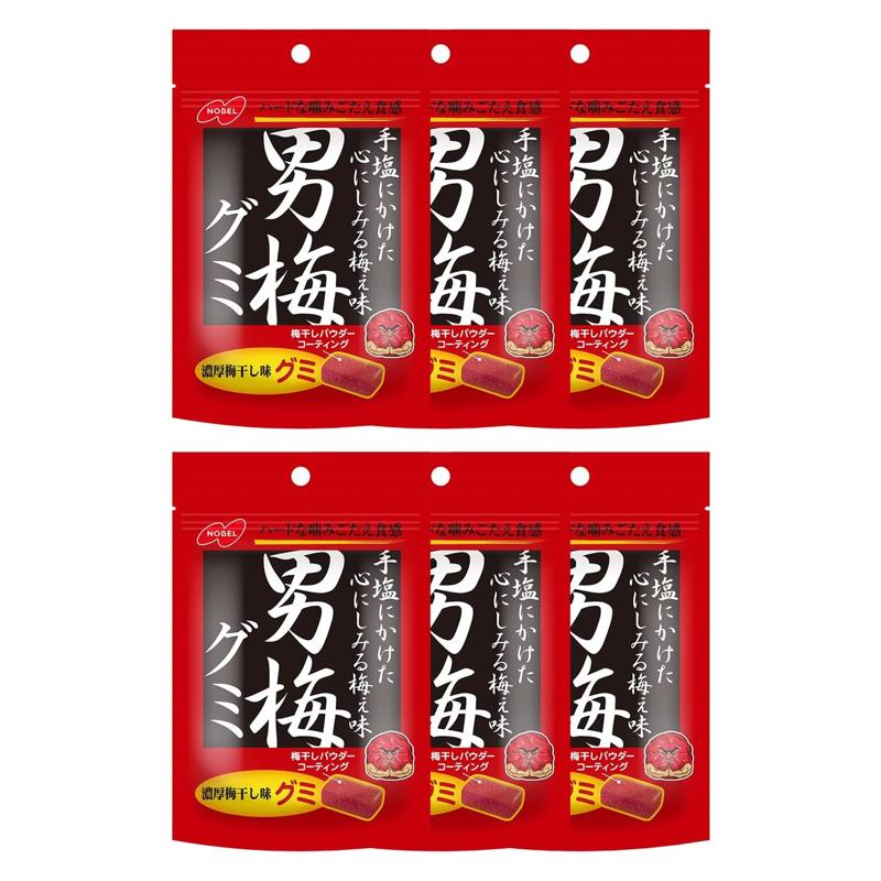 NOBEL製菓  MEGA 男梅梅干 梅糖 梅片 6袋組 提神醒腦