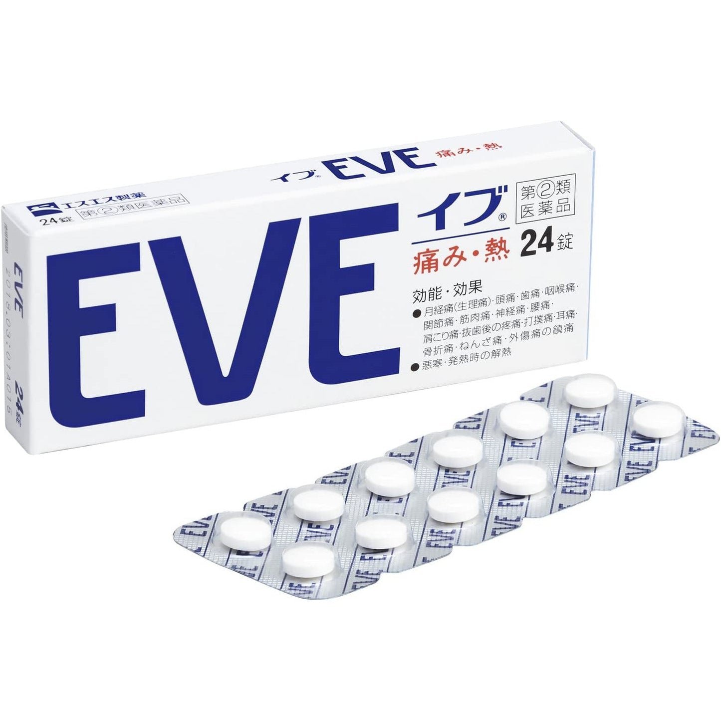[指定第2類醫藥品] SS製藥 白兔牌 EVE A錠 止痛藥 白盒常規版 - CosmeBear小熊日本藥妝For台灣