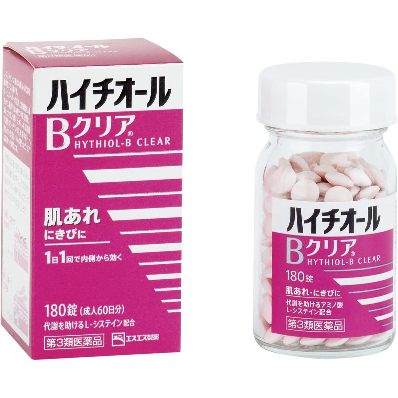 [第3類醫藥品] SS製藥 白兔牌 HYTHIOL-B CLEAR 美容丸 60日分180粒入 改善皮膚粗糙和痤瘡粉刺 - CosmeBear小熊日本藥妝For台灣