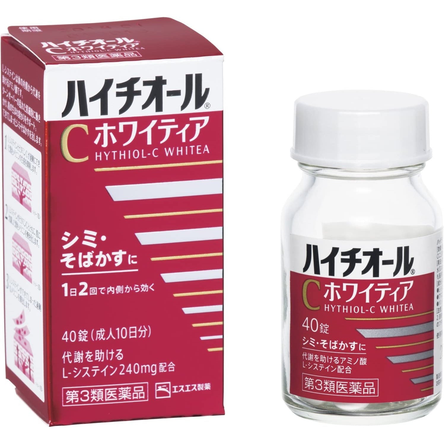 [第3類醫藥品] SS製藥 白兔牌 HYTHIOL-C WHITEA 祛斑美白丸 10日分40粒入 - CosmeBear小熊日本藥妝For台灣