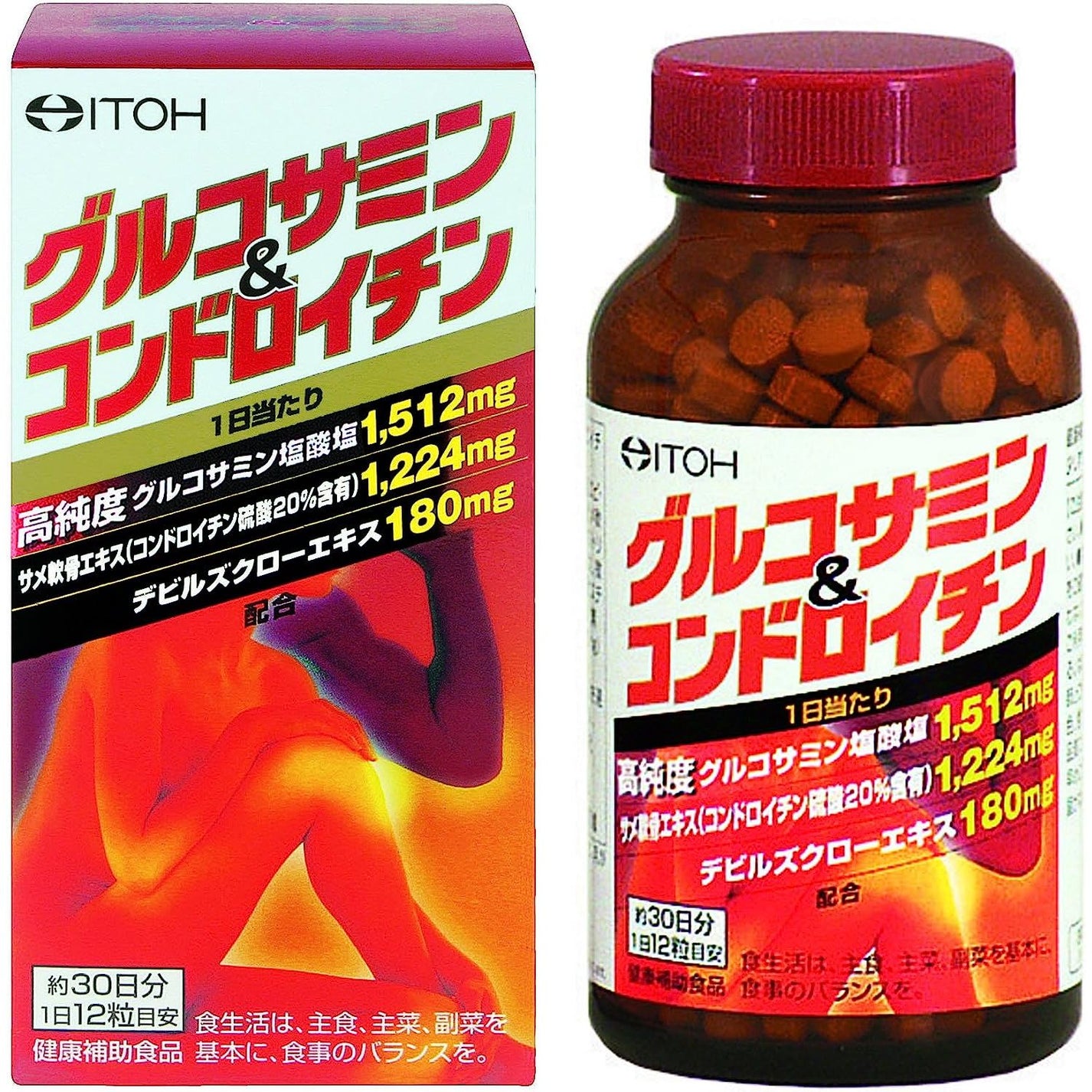 井藤漢方製薬 葡萄糖胺和軟骨素補充劑 30日分 關節保護