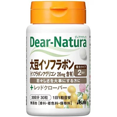 Asahi朝日 Dear Natura 大豆異黃酮+紅車軸草 30日量 緩解更年期 - CosmeBear小熊日本藥妝For台灣