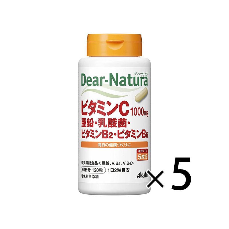 Asahi朝日 Dear-Natura 維他命C・B群・鋅・乳酸菌 60日量120粒 - CosmeBear小熊日本藥妝For台灣