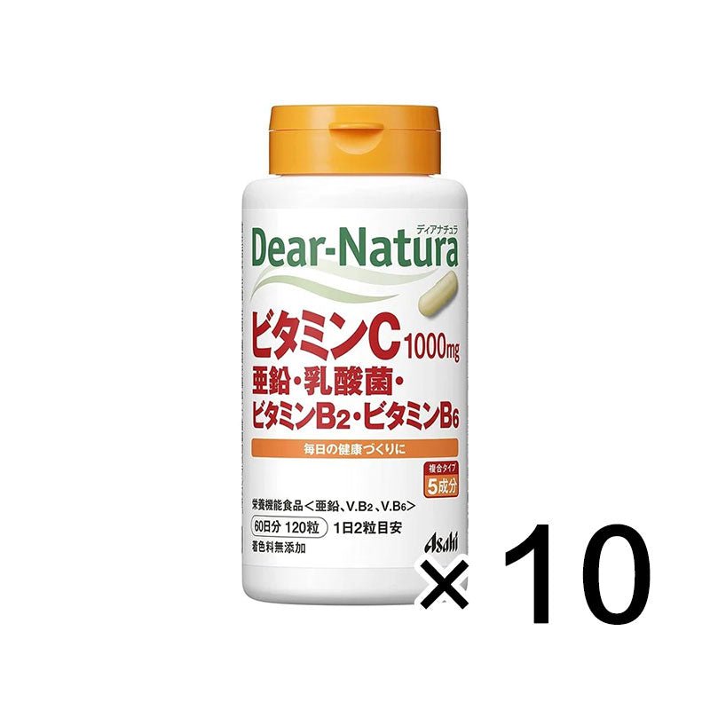 Asahi朝日 Dear-Natura 維他命C・B群・鋅・乳酸菌 60日量120粒 - CosmeBear小熊日本藥妝For台灣