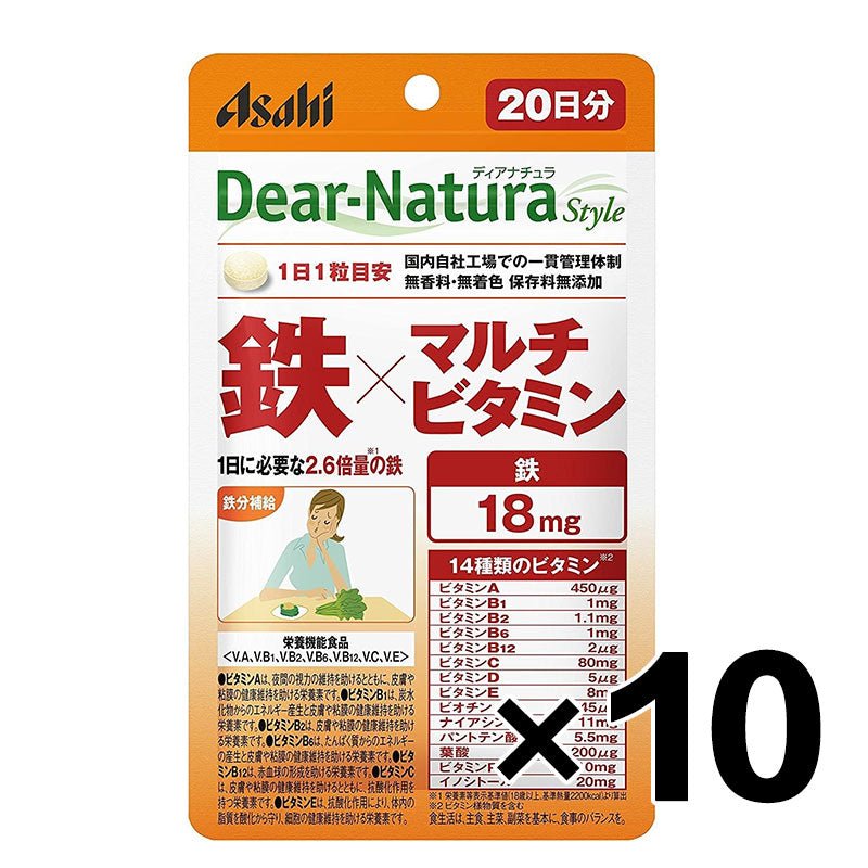 Asahi朝日 Dear Natura style系列 鐵×綜合維他命 - CosmeBear小熊日本藥妝For台灣