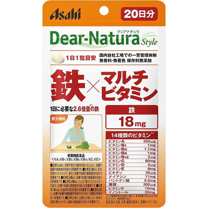 Asahi朝日 Dear Natura style系列 鐵×綜合維他命 - CosmeBear小熊日本藥妝For台灣