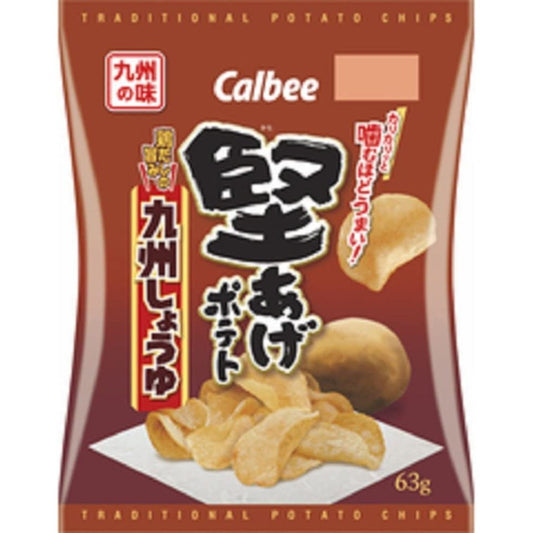 Calbee卡樂比 堅脆薯片 九州醬油風味63g - CosmeBear小熊日本藥妝For台灣