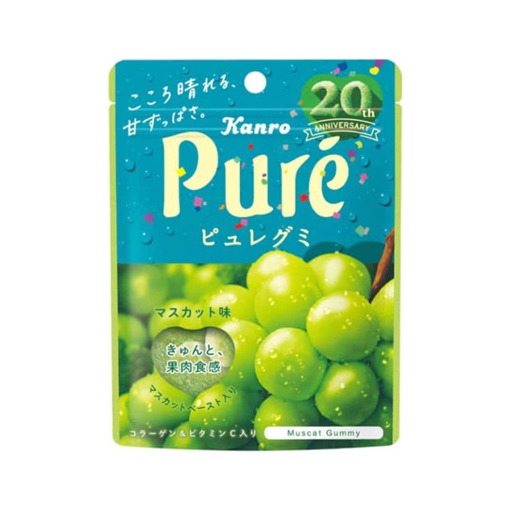 KANRO甘樂 Pure Gummy系列 麝香葡萄軟糖 - CosmeBear小熊日本藥妝For台灣