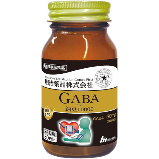 明治薬品 健康KIRARI系列 GABA&納豆10000FU 降高血壓 緩和精神壓力 30日量 - CosmeBear小熊日本藥妝For台灣