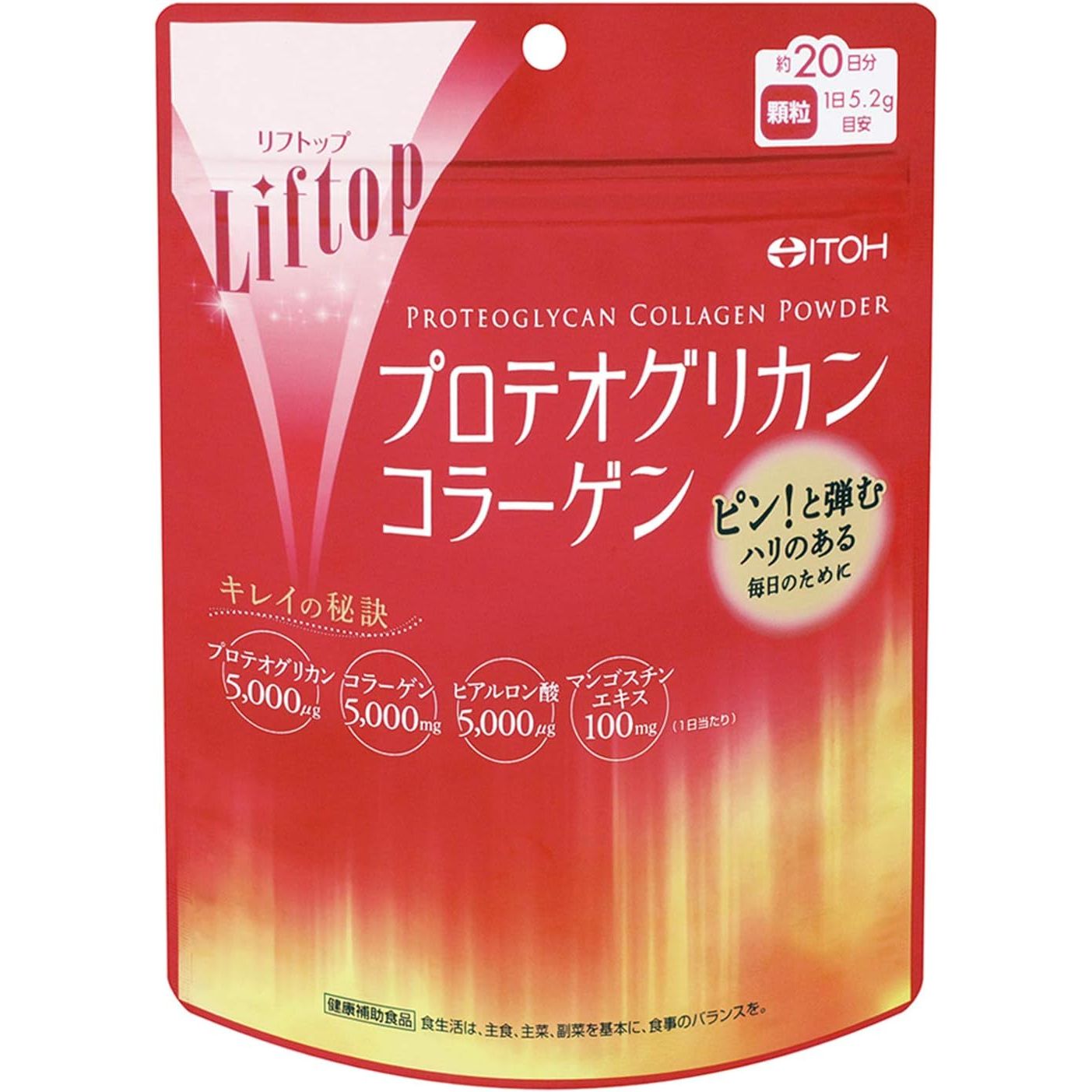 井藤漢方製薬 Liftop 蛋白多醣+膠原蛋白粉 20日分/104g 美容養顏 - CosmeBear小熊日本藥妝For台灣