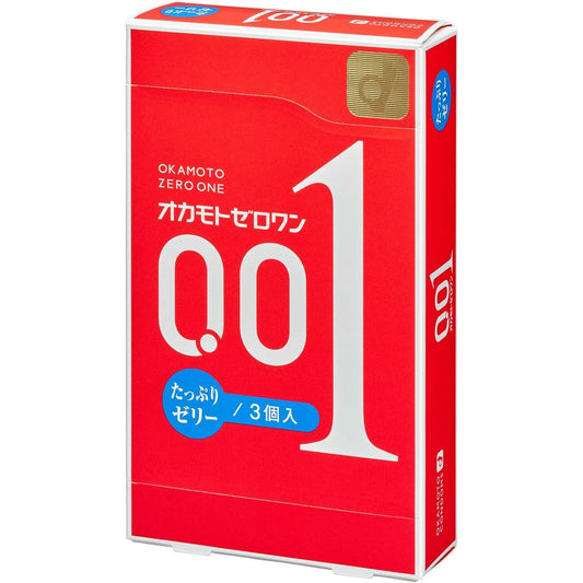 OKAMOTO岡本 001 極限超薄避孕套 超多润滑液款 3個入 - CosmeBear小熊日本藥妝For台灣