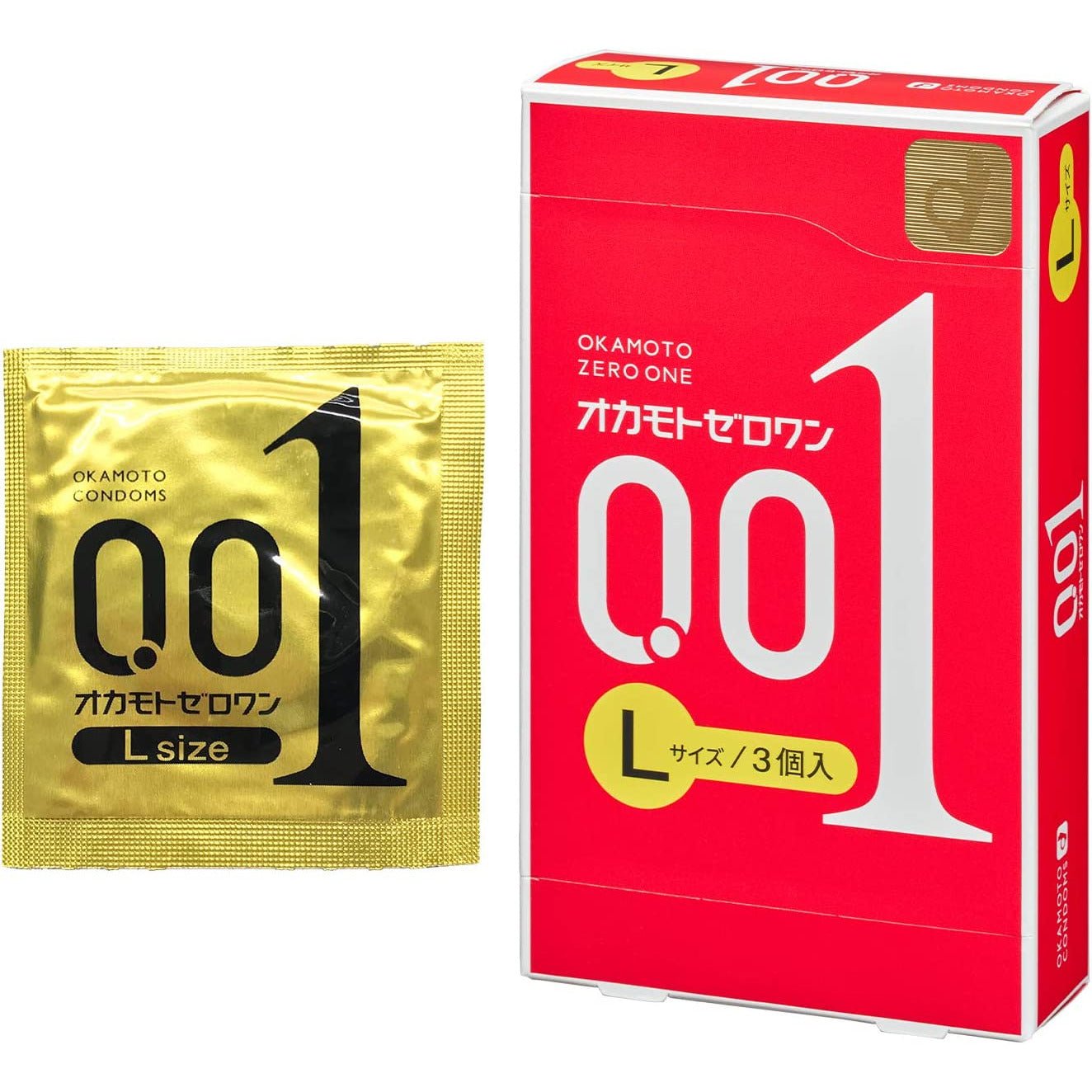 OKAMOTO岡本0.01 避孕套 L號 3個入 - CosmeBear小熊日本藥妝For台灣