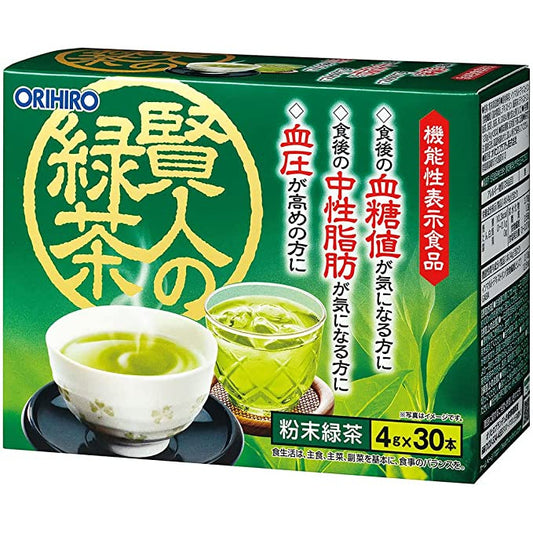 ORIHIRO 賢人の緑茶 30條入 控制飲食後血糖值/內臟脂肪以及高血壓 - CosmeBear小熊日本藥妝For台灣