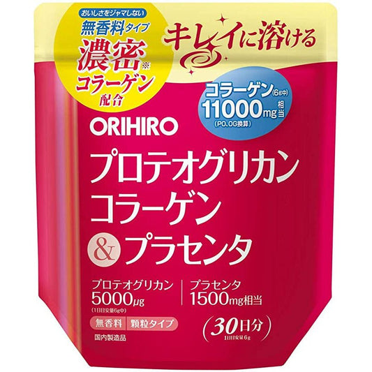 ORIHIRO 蛋白聚糖+膠原蛋白+胎盤素 30日量180g 美容養顏 - CosmeBear小熊日本藥妝For台灣