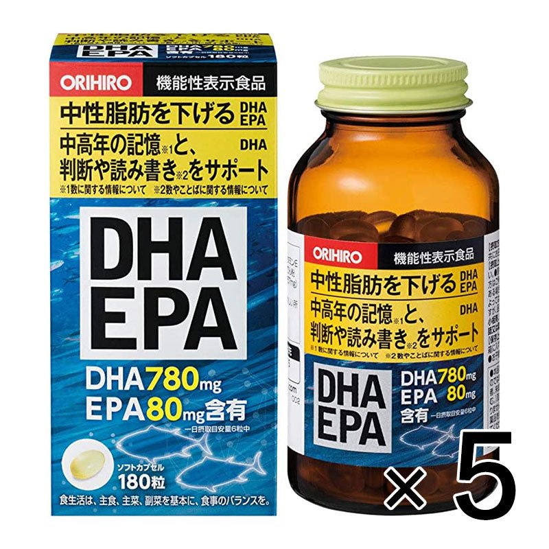 ORIHIRO DHA+EPA 魚油軟膠囊 180粒 降低中性脂肪/提升中老年記憶力 - CosmeBear小熊日本藥妝For台灣