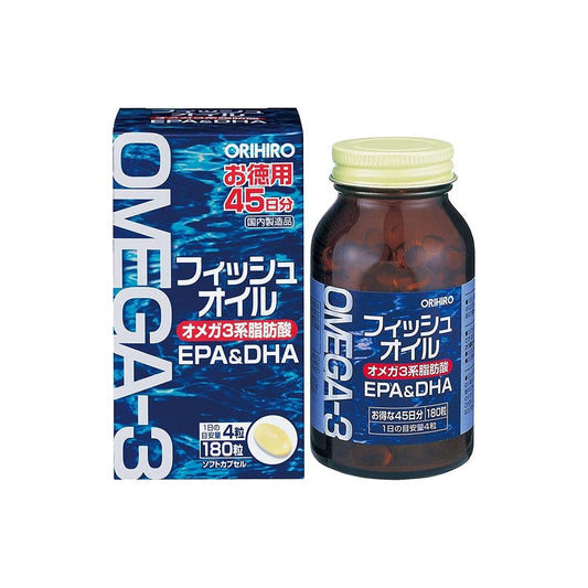 ORIHIRO歐立喜樂/歐力喜樂 Omega3脂肪酸 魚油 45日量180粒